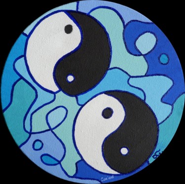 Картина под названием "ying yang" - Sophie Huet, Подлинное произведение искусства, Акрил