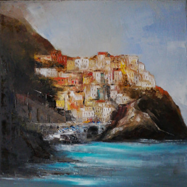 Painting titled "Cinque terre" by Philippe Meslin, Original Artwork, Oil