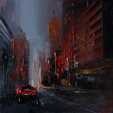 Painting titled "La Ferrari rouge" by Philippe Meslin, Original Artwork, Oil