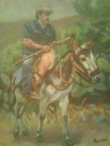 Peinture intitulée "le kabyle" par Messahel, Œuvre d'art originale