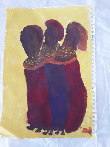 Painting titled "La justice" by Messaouda Bellout, Original Artwork, Acrylic