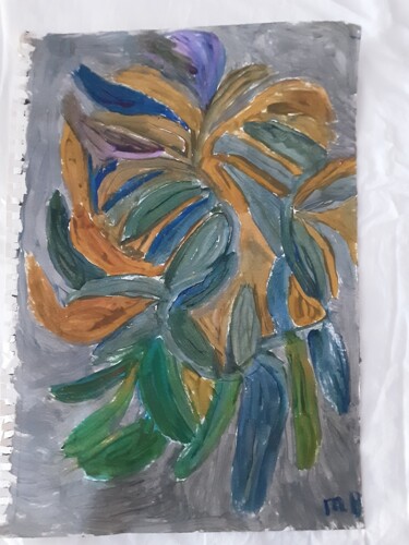 Painting titled "Plantes exotiques" by Messaouda Bellout, Original Artwork, Acrylic