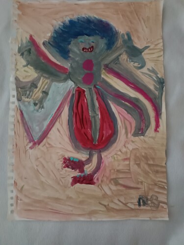 Peinture intitulée "Oh le méchant !" par Messaouda Bellout, Œuvre d'art originale, Acrylique