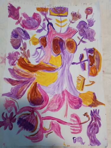 绘画 标题为“Les belles fleurs” 由Messaouda Bellout, 原创艺术品, 丙烯