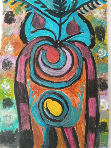 Painting titled "Mon protecteur" by Messaouda Bellout, Original Artwork, Acrylic