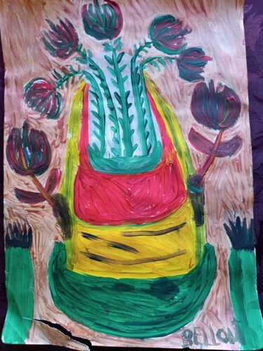 Malerei mit dem Titel "Sac" von Messaouda Bellout, Original-Kunstwerk, Acryl