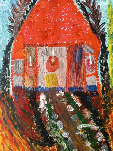 Painting titled "Chalet" by Messaouda Bellout, Original Artwork, Acrylic