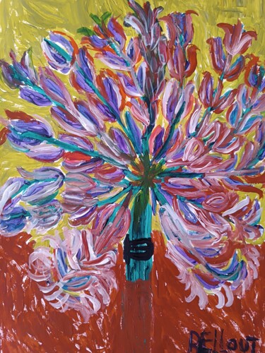 Painting titled "Fleurs de printemps" by Messaouda Bellout, Original Artwork, Acrylic