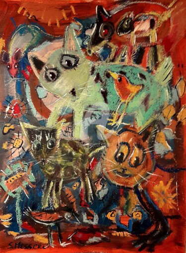 Malerei mit dem Titel "art brut" von Silvia Messerli, Original-Kunstwerk, Acryl