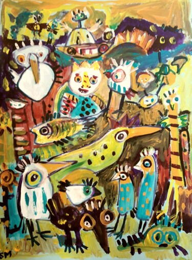 jenseits ist es auch bunt Peinture intitulée "jenseits ist es auc…" par Silvia Messerli, Œuvre d'art originale, Acrylique