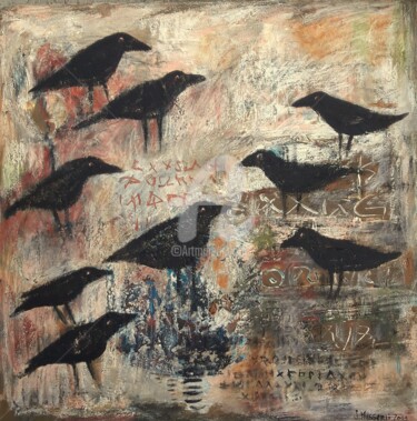 Painting titled "we love  birds" by Silvia Messerli, Original Artwork, Acrylic