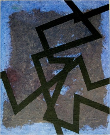 Pintura titulada ""Azul y negro - en…" por Manolo Messía, Obra de arte original, Oleo