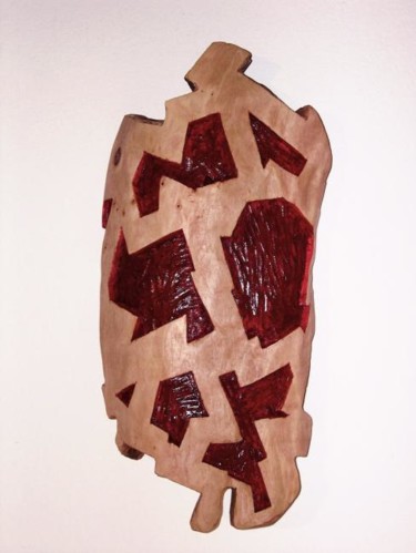 Sculpture titled ""Coraza"" by Manolo Messía, Original Artwork, Wood