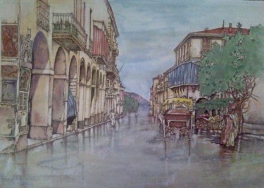 Painting titled "philippeville, la r…" by Badr Messikh, Original Artwork