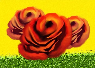 Pintura intitulada "Simplesmente rosas" por M. Esther Torinho, Obras de arte originais, Óleo
