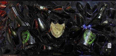 Collagen mit dem Titel "Tableau vue en écla…" von Métal Renaissance Urbaine, Original-Kunstwerk, Harz