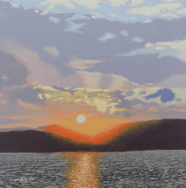 Malarstwo zatytułowany „Sunset over Holy Lo…” autorstwa Malc, Oryginalna praca, Akryl