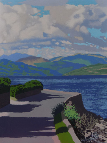 Painting titled "Loch Long from Blai…" by Malc, Original Artwork, Acrylic