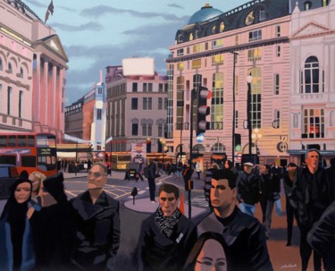Painting titled "Piccadilly Circus" by Malc, Original Artwork, Acrylic