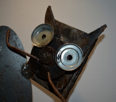 Sculpture intitulée "chat-carter" par Métalucubration, Œuvre d'art originale, Métaux