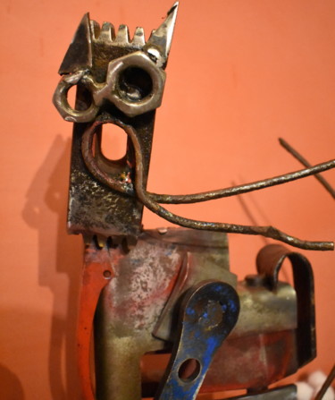 Sculpture titled "Chat PIC-A-SSO  has…" by Métalucubration, Original Artwork, Metals