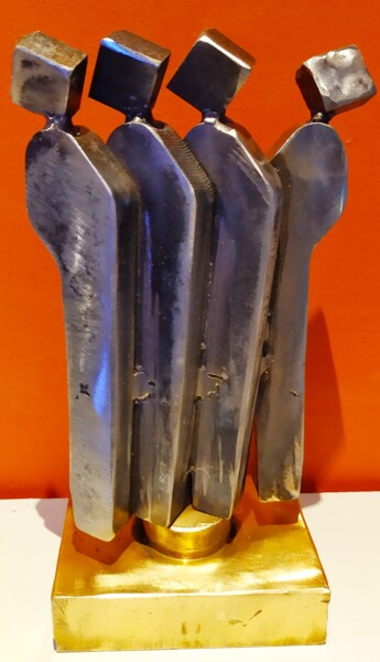 Sculpture titled "A moi" by Métalucubration, Original Artwork, Metals