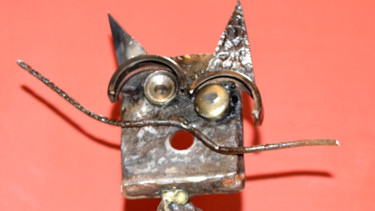 Sculpture titled "Matou" by Métalucubration, Original Artwork, Metals