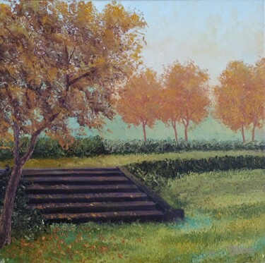 Картина под названием "Escalier de Gally e…" - Vincent Rames, Подлинное произведение искусства, Масло Установлен на Деревянн…