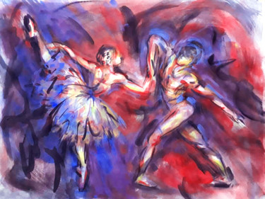 Painting titled "Dance" by Metin Liman, Original Artwork, Acrylic