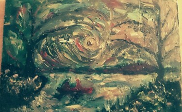 제목이 "lakeand fisherman"인 미술작품 Metin Yasarturk로, 원작, 기름