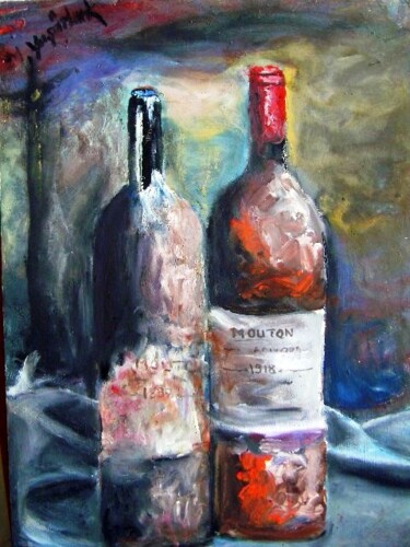 Painting titled "old wine 5" by Metin Yasarturk, Original Artwork