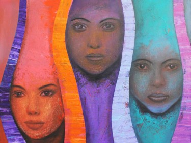 Pintura titulada "beauty ,female face…" por Metin Sakalov, Obra de arte original, Oleo Montado en Bastidor de camilla de mad…