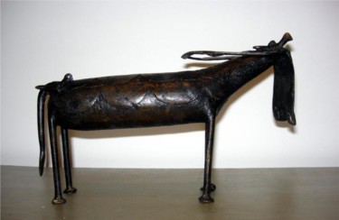 Peinture intitulée "Sculpture "Buffle d…" par Métis Art Déco, Œuvre d'art originale