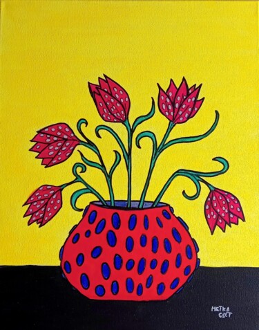 Peinture intitulée "Swamp tulip" par Metka Gelt, Œuvre d'art originale, Acrylique