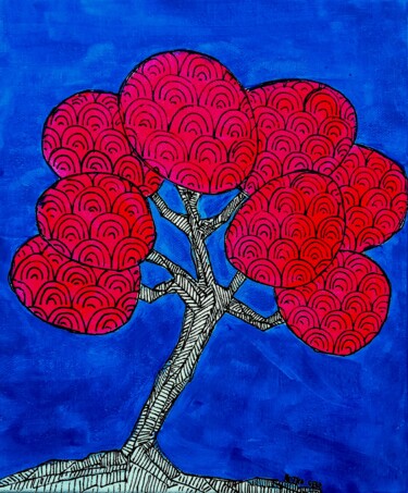 Pintura titulada "Little tree no. 4" por Metka Gelt, Obra de arte original, Acrílico