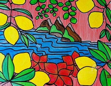 Pintura titulada "Capri" por Metka Gelt, Obra de arte original, Acuarela