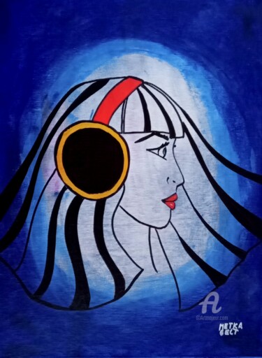 Painting titled "I don't listen to y…" by Metka Gelt, Original Artwork, Acrylic