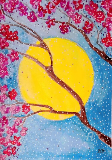 "Sakura" başlıklı Tablo Metka Gelt tarafından, Orijinal sanat, Suluboya