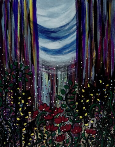 Картина под названием "Moonlight" - Metka Gelt, Подлинное произведение искусства, Акрил