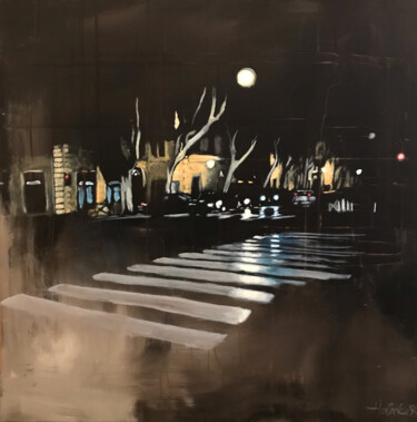 Painting titled "City Painting "Via…" by Mette Fabricius, Original Artwork, Acrylic