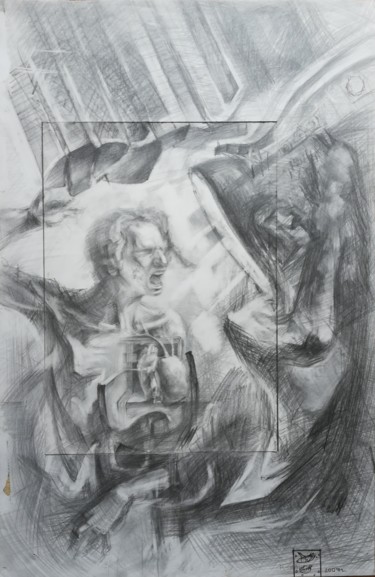 Рисунок под названием "The Essence of inne…" - Andrew Metto, Подлинное произведение искусства, Карандаш