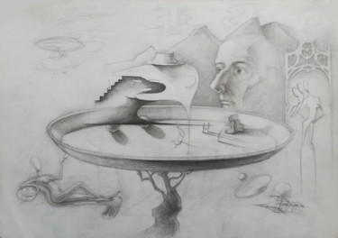 Рисунок под названием "Surrealistic Dream…" - Andrew Metto, Подлинное произведение искусства, Карандаш