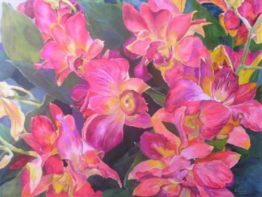 Картина под названием "Цветочная композиция" - Екатерина Мец, Подлинное произведение искусства, Масло