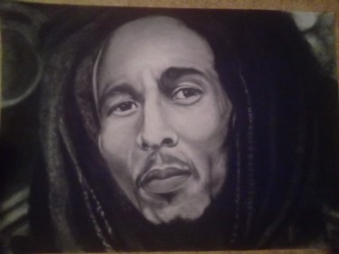 Dessin intitulée "Bob Marley" par Yves Metzinger, Œuvre d'art originale, Fusain
