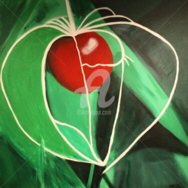 Painting titled "Physalis" by Mary Vaux Hansen, Original Artwork