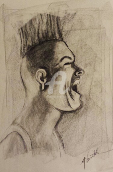 Drawing titled "Sketch of performer" by Mary Vaux Hansen, Original Artwork, Charcoal