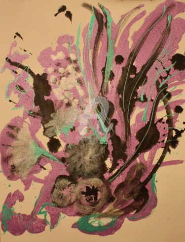 Painting titled "Abstract Floral II…" by Mary Vaux Hansen, Original Artwork, Ink