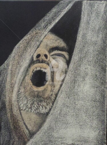 Drawing titled "One Man 100 Faces P…" by Mary Vaux Hansen, Original Artwork, Pastel Mounted on Wood Stretcher frame