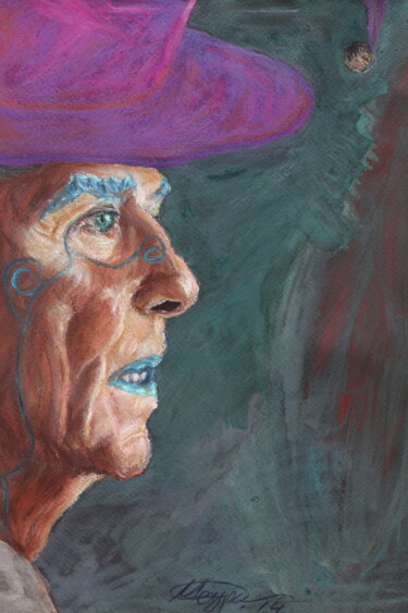 Schilderij getiteld "Joker" door Maksim Mezhuritsky, Origineel Kunstwerk, Pastel