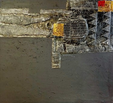 Painting titled "d'en haut" by Meziane Boussaid, Original Artwork, Aluminium